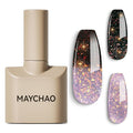 MAYCHAO 15ML Barcode Glitter Color Changing Gel Nail Polish 1Pc Grayish Purple-Black Shimmer Mood Temperature Change Gel Polish Ombre Thermal UV Nail Polish Nail Art Manicure at Home 0.5 OZ