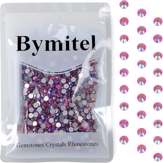 1440PCS Art Nail Rhinestones Non Hotfix Glue Fix Round Crystals Glass Flatback for DIY Jewelry Making with one Picking Pen (ss20 1440pcs, Siam AB)