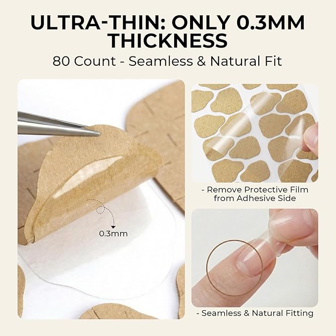 80 Sheet (1920PCS) Press on Nail Adhesive Tabs, 12 Sizes Waterproof Breathable Double-Sided Jelly Nail Glue Stickers