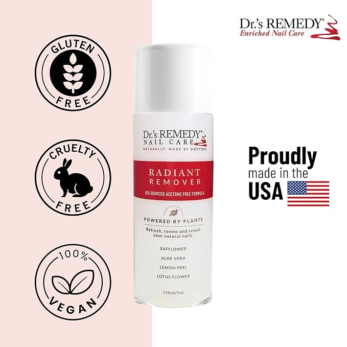 Dr.'s Remedy 4 Pack Nail Polish Treatment Kit, Start To Finish Kit With Total Two-in-One, RADIANT Remover, Therapeutic Cuticle Oil and CLARITY Coral