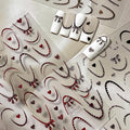 5D Embossed French Tip Nail Stickers for Nails Self-Adhesive Art Valentines Day Nail Art Stickers Cute Nail Decals with Black Red French Line Bow Heart Designs Manicure Decorations for Women 2 Sheets