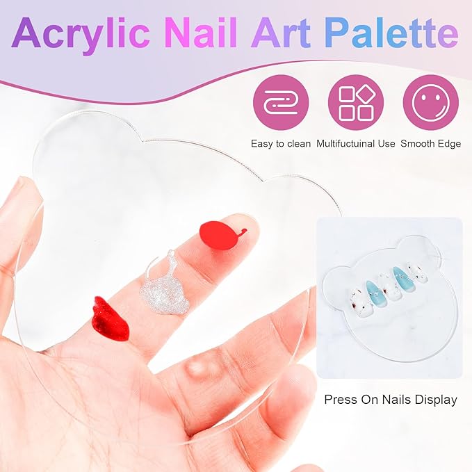 MAYEEN Nail Stand For Press Ons, Aurora Nail Holder For Painting Nails Press On Nail Stand Solid Acrylic Nail Stands for Nail Art With Nail Art Palette & Nail Brush Holder For Nail Practice Display