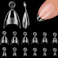 600Pcs French Almond Nail Tips - ANERNAI Half Cover Extra Short Nail Tips with Matte Clear Acrylic Gel Kit False Nails for Extension DIY Salon 12 Sizes
