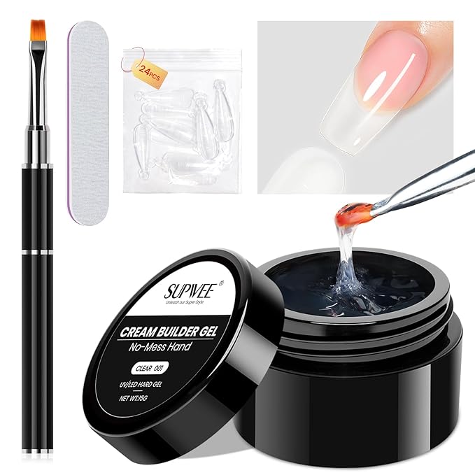 Nail Extension Gel Sticking Rhinestones and Painting with Dual Form 3D Sculpting Nail Gel for Nail Art