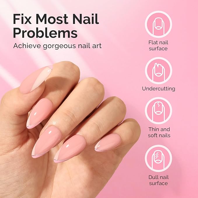MelodySusie Hema Free Light Pink Builder Nail Gel for Nails Thickening, 0.5 Fl Oz, Soak Off UV Extension Gel, Nail Art Design Salon DIY Manicure at Home for Women H1608