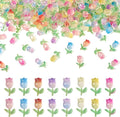 Pandahall 160Pcs Tulip Flowers Luminous Nail Charms Glow in the Dark Resin Floral Nail Charms 3d Flower Nail Art Rhineston 8 Colors for Women DIY Nail Decorations Design
