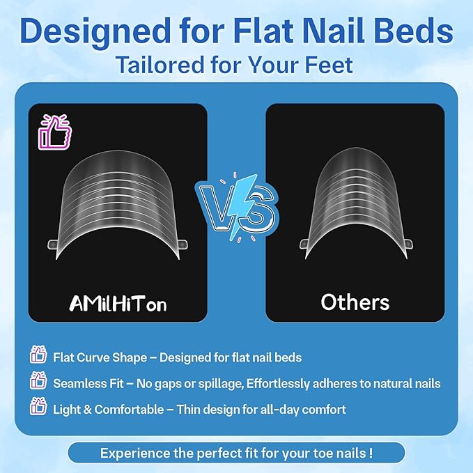 Straight Polygel Dual Wide Toe Nail Forms for Poly Gel Extensions, Larger Flat Full Cover Molds for French Toenail, Press on Toenails for Women Extensions Home DIY Nail Salon 160PCS 16Sizes