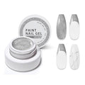 Gel Paint For Nails Art, Paint Nail Gel For French Tip Tool Design For Home Salon DIY Gel Nail Art (Silver, M)
