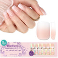 Beetles Ombre Short Square Press on Nails, 224Pcs Peach Square Ombre Press On Nails, 16 Sizes Reusable Fake Nails No Need to File Easy False Nail Tips for Nail Extension DIY Nails Gift for Women