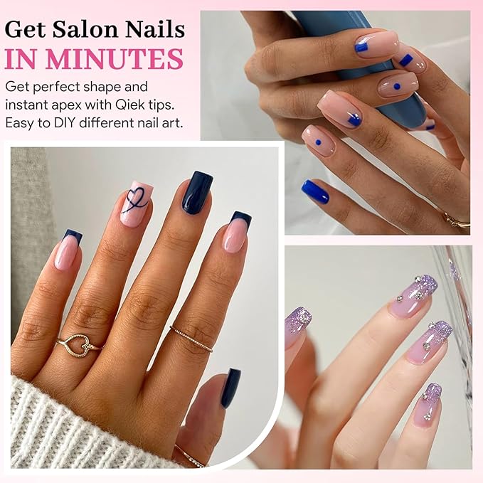 Short Square Fake Nail Tips - 15 Sizes 240 PCS Clear French Half Matte Press On False Nail Tips Pre-shaped Full Cover Gel Nail Tips Extensions Thick Long Lasting for DIY Beginners& Salon Manicure