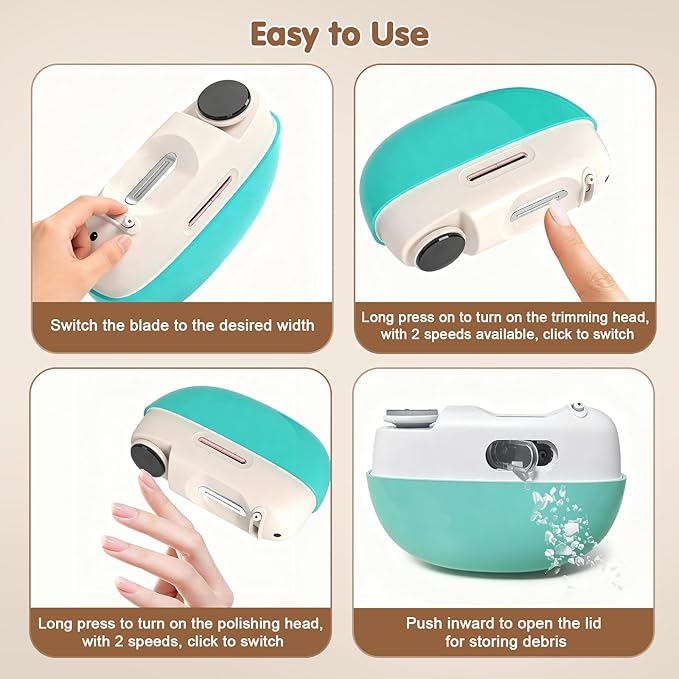 Valentines Day Gifts for Him & Her - Electric Nail Clipper, Adjustable Blade Opening for Thick Nails, Electric Nail Clippers for Seniors & Adults, Baby Electric Nail Trimmer (Upgraded White)