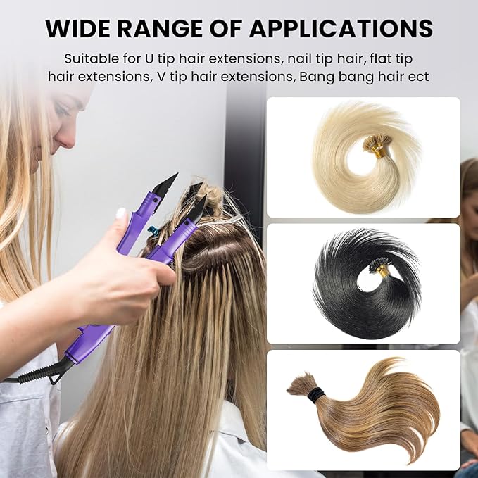 TopWigy Professional Hair Extensions Tool,Itip Extensions Tools kit Hair Connector Fusion Heat Iron Connector Wand Temperature Adjustable Melting Tool