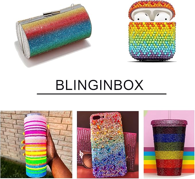 Blinginbox Flatback Rhinestones Round Gems, 1440pcs Luminous Series Glass Stone Neon Gems Non Hotfix Crystal Rhinestones for Nail Charms Crafts Clothes Tumblers,Siam Luminous,SS16.