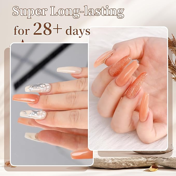 BQAN Poly Nail Gel Kit - 6 Colors Builder Gel for Long-Lasting Nail Extensions | 15ml Each | Salon-Quality DIY & Home Use | Low Odor