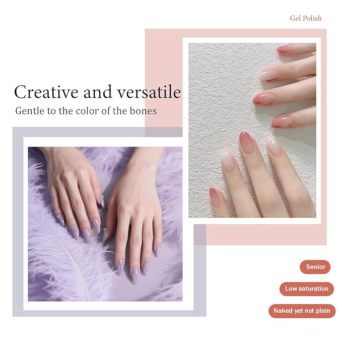 CAMILA ¿ 6pcs 15ml Hema Free Tpo Free Gel Polish Set Jelly Pink Gel Nail Polish Kit Soak Off Gel Polish Manicure Salon For Women J Set