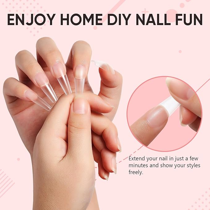 Nicedeco Gel Polish 6 in 1 Nail Glue Gel for Acrylic Nails, Hema Free, Cruelty Free, Vegan 2 Pcs 15ml Super Strong Brush in Nail Gel Glue for False Nails Tips and Gel Nail Polish Led Lamp Required
