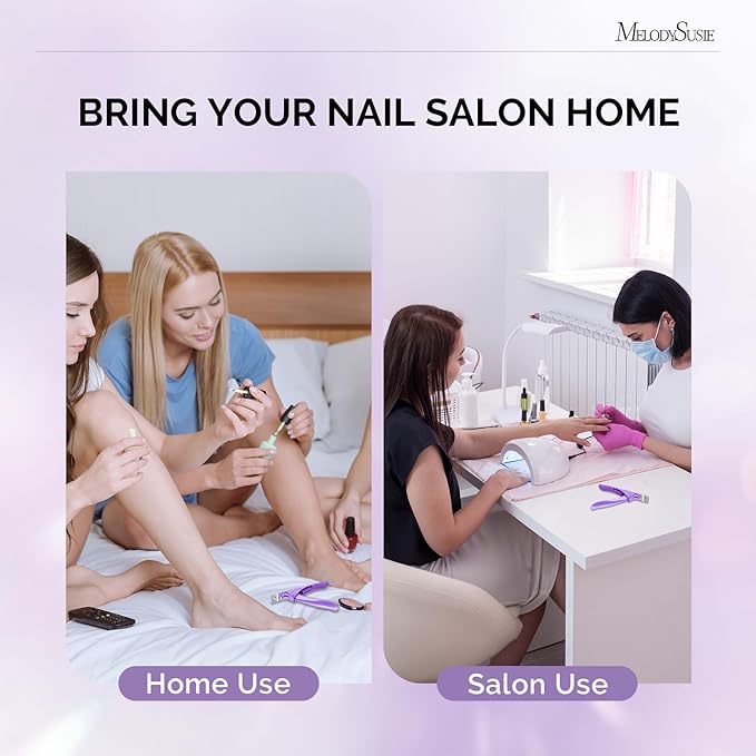 MelodySusie Acrylic Nail Clippers, Professional Nail Clippers Cutters for Acrylic Nails Fake Nail Tips, Adjustable Stainless Nail Trimmer, Manicure Tool for Salon Home Nail Art, Purple