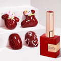 Double Rhythm 0.5Oz Glitter Gel Polish Same Color Same Bollte Shimmer Reflective Color for Nail Art Salon DIY Soak Off 15ml Nail Lamp Gel Polish at Home (Dark Red-B1159)