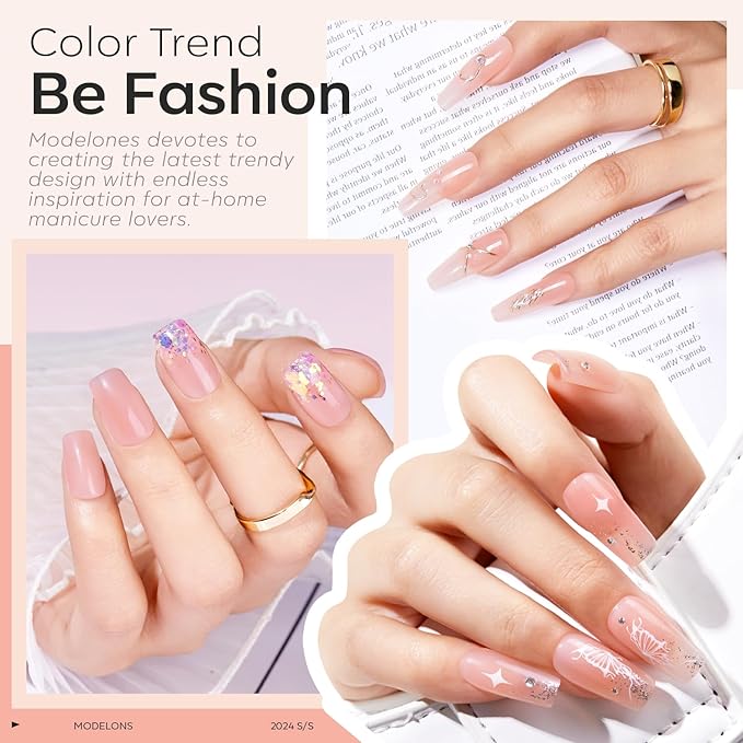 modelones Builder Nail Gel, 2 Pcs Clear Builder Nail Polish for Thickening Strengthener Apex Building Extension Rubber Base Gel Polish in a Bottle for DIY Home Salon Gifts 10ml LED Lamp Cured