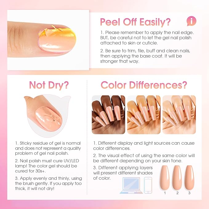 ROSALIND 30pcs Glass Bottle Gel Polish Set with Base and Glossy & Matte & Glitter Top Coat, 26 Colors Gel Nail Polish Set Pink Nude Yellow Black White Nails U V Needed Salon DIY Gift for Women