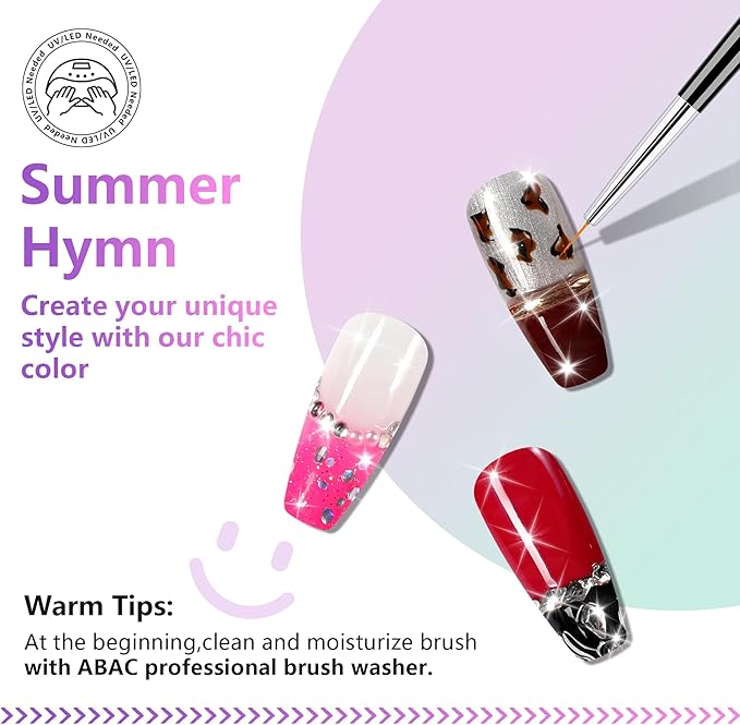 ABAC 24 Color Hema-Free Solid Gel Nail Polish,Ombre Gel Nail Polish,Pat Paint Nail Gel- Blush Pink & Midnight Blue Clump-Free Glam for Office Holidays Parties 28-Day Chip-Free All-year Essentials