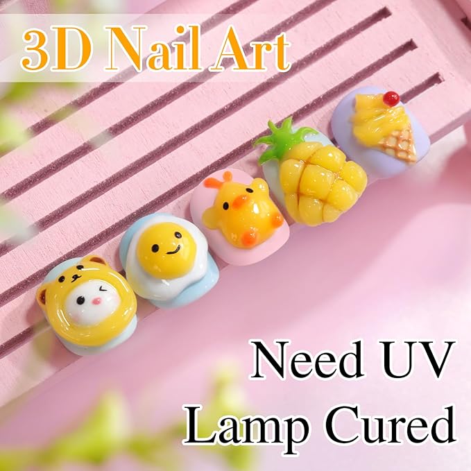 Double Rhythm 0.5 Oz 3D Nail Gel Art Sculpting No Wipe Polish for Designs DIY for Drawing, Molding, and Decoration (3D Sculpting Gel Yellow)