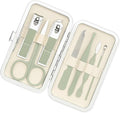 Nail Clippers Manicure Set Nail Tools Pedicure Supplies Fingernail Clippers for Women Easter Basket Stuffers Toenail Set Manicure Kit Fingernail Clipper 8 in 1 Pedicure Tools Green Leather Case