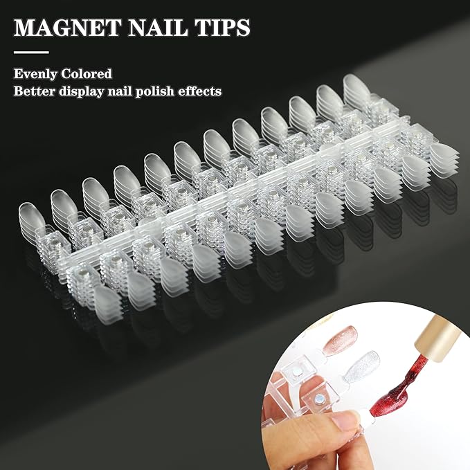 Magnetic Nail Swatch Book,180 Nail Color Display Book with 192 Magnetic Tips,Professional Nail Salon Color Display Book for Easy Preview & Storage