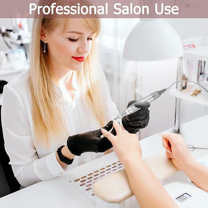 30000RPM Electric Nail Drill Machine Efile Professional Nail File for Acrylic Gel Dip Powder Nail, 6 Sanding Bands & 6 Nail Drill Bits for Home Salon Use