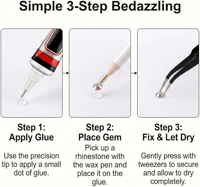 2026 New Resin Jelly Rhinestones Bedazzling Kit: 40,000Pcs 3mm Flatback Gems with Glue for DIY Crafts, Nail Art, Face Makeup, Tumblers, Shoes, Clothing Decoration (28,000 Pcs)
