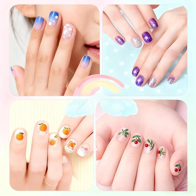 Short Kid Nail Tips,360Pcs Soft Gel Nail Tips Pre-Shaped Press On Nails For Kids,Clear Acrylic Full Cover Fake Nail For Kids DIY Extension & Salon Use12 Sizes For 8-12 Years