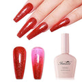 Imtiti 10ml Red Glitter Gel Nail Polish Long Lasting Soak Off UV Led Christmas Red Gel Polish Salon DIY at Home Gift for Women 1Pcs
