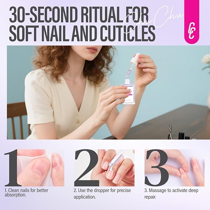 CHUCHU Nail Growth and Strengthening Serum: Lavender Scent Natural Plant Repair Serum - Nail Cuticle Care for Women Men Home Salon Gift