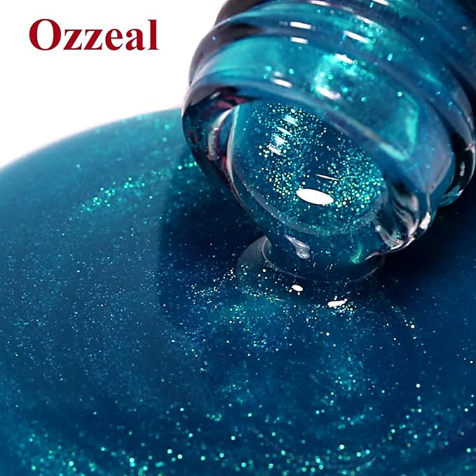 Clear Blue Iridescent Glitter Gel Nail Polish - Sparkle Shimmer Summer Rainbow Soak Off LED UV Gel Nail Polish for Art DIY Manicure 15ML