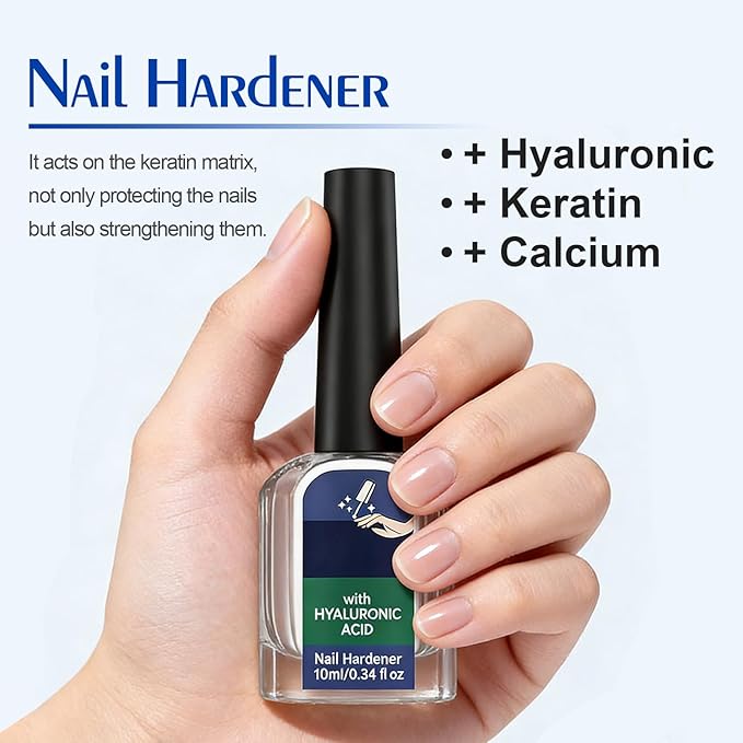 Natural Nail Hardener, Fast Absorbing Hyaluronic acid Nail Care Solution for Cracked Cuticles&Dry Nails, Improve Nail Gloss Moisturizes Conditions and Strengthens Resilient Cuticle Oil-2 Pcs