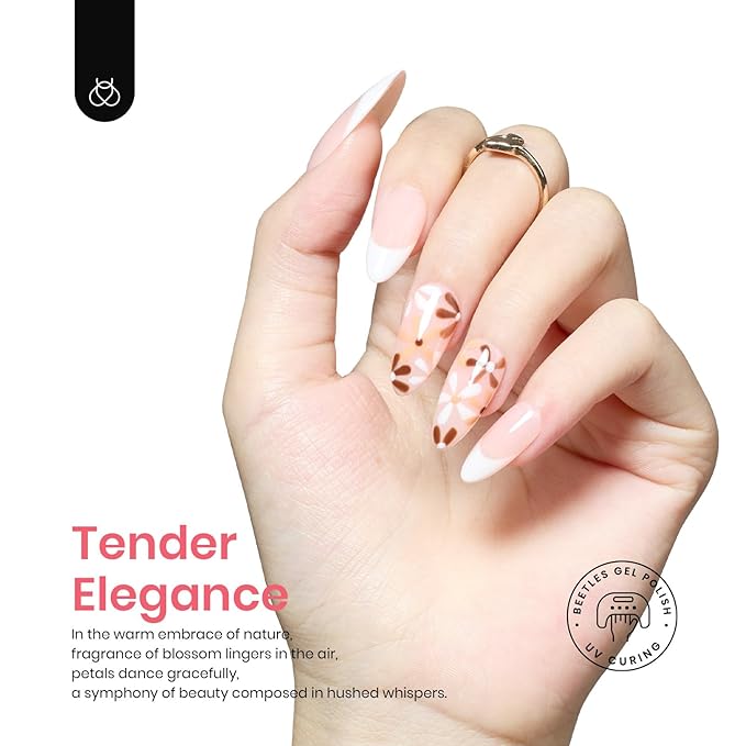 Beetles Gel Nail Polish Set, 6 Colors Nude Brown Pink Milky White Glitter Gel Polish Set Soak Off Uv Led Lamp Manicure Gifts for Women