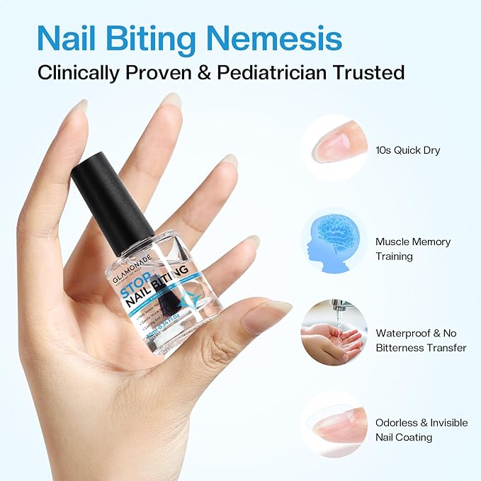 Nail Biting Treatment For kids Thumb Sucking Deterrent: No Bite Nail Polish Nail Biting Prevention Safe Bitter Nail Polish For Nail Biters Kids Stop Biting For Adults Quick Dry Lasting