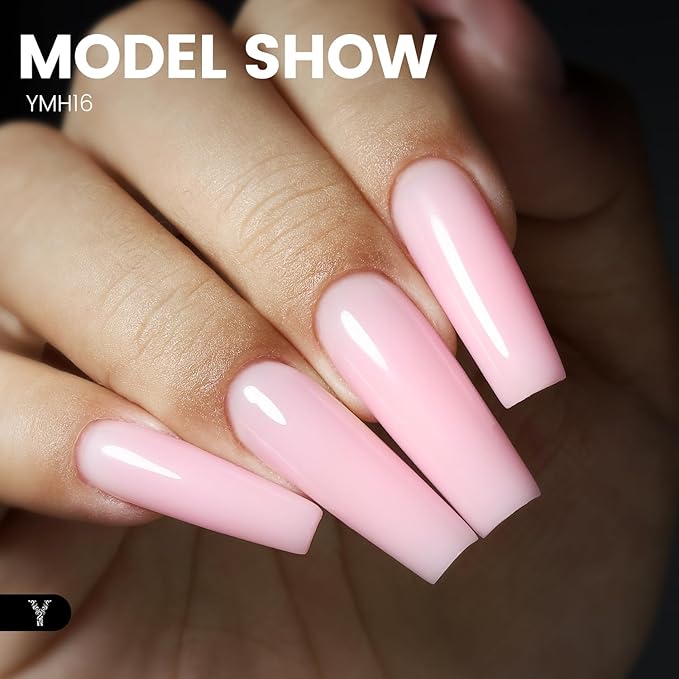 50g Builder Gel for Nails, Long-Lasting Soak-Off Nail Extension Gel for Beginners & DIY Home Salon Manicure(YMH16-Soft Pink)