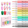 MelodySusie Nail Art Pens Set, 12 Colors 0.7MM Nail Polish Pens for Nail Art, Nail Dotting Tool, Drawing Pen for Nail Design, Manicure Nail Pens for Salon and DIY at Home
