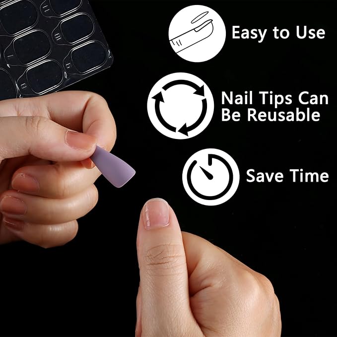 Laza 10 Sheets 300 Pcs Clear Nail Adhesive Tabs 15 Sizes Waterproof Fake Nail Glue Sticker Super Sticky Nail Bond Double Sided Jelly Glue for Press On Nails Stickers Manicure Glues Tabs No Crease