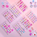 168Pcs Kids Press on Nails Set for Little Girls, Shynek Mini Fake Nails for Kids Pre Glue Stickers Nails Full Cover Small Nail Tips for Girls Gifts 8-10 (Extra Small Nail Size)