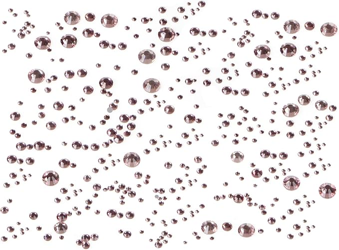 Bymitel 5000 Pieces 6 Mixed Sizes Glue Fix on Glass Rhinestones Round Crystal Gems Flatback for DIY Jewelry Making with one Picking Pen(6-Sizes 5000PCS, Lt. Amethyst)