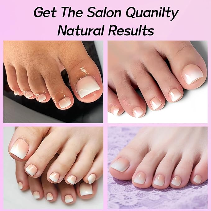 120PC Ombre Press on Toenails for Women Fake Toe nail Press ons Acrylic Toe Press on Nails Set, Ombre Press on Toe Nails Press on Fake Toenails Press ons Acrylic Toe Nail Tips Kit&Glue Tab-D