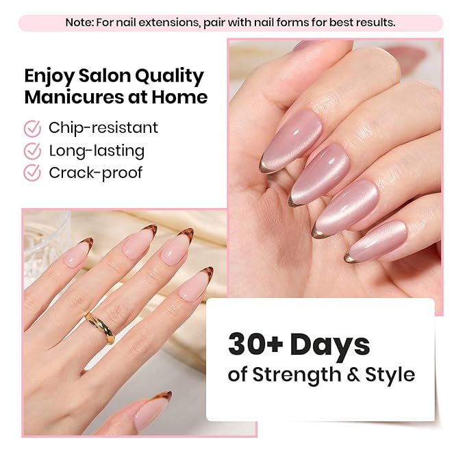 Beetles Builder Gel HEMA-Free,Nail Protection Trio Set 3 Pcs 8 in 1 Nail Strengthening Apex Building Extension for Beginner DIY Salon at Home,Clear Gel Builder with Base & Top Coat,UV & LED Cured