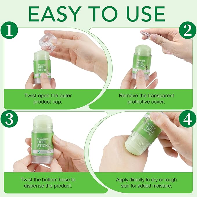 Peach+Aloe Scent Urea Cream 60% Plus Salicylic Acid 2% Foot Balm Stick for Dry Cracked/Chapped Heel, Skinned knees, Hand Intensively Hydration/Moisturization, Callus Removal/Softening/Soothing|40g+40g