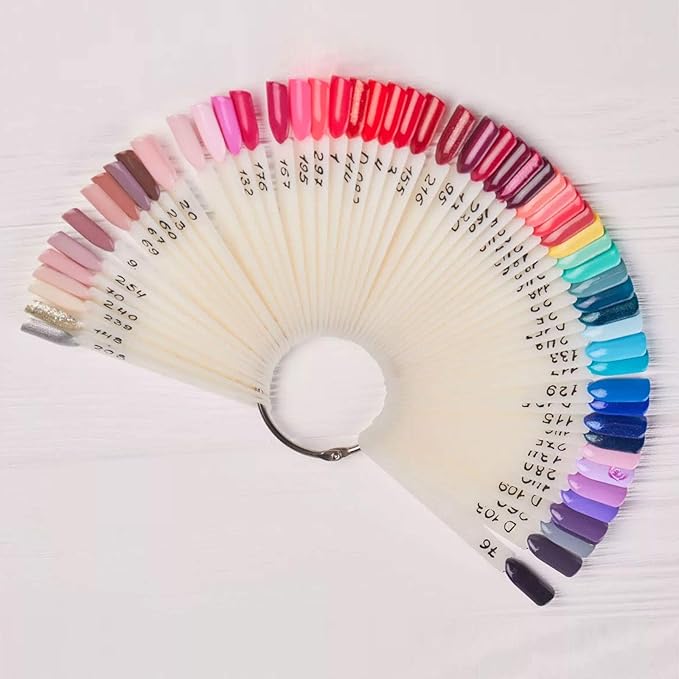 ZOENHOU 150 Nail Swatches, Plastic Nail Art Sample Sticks with Ring for Professional Use, Home DIY Art Supplies
