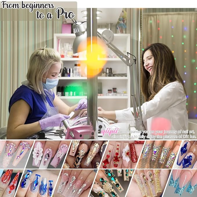 2052Pcs Amethyst Purple Nail Rhinestones Glass Light Purple Rhinestones for Nails 72 Multi Shapes Big Gems +1980 Flatback Round Beads Crystals Diamonds Jewels Nail Art Charms for Faces Makeup