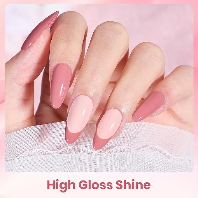Beetle Nude Pink Gel Polish Set - 6 Colors Light Pink Nude gel polish Spring Colors Soak Off Nail Art Manicure Salon Uv Led DIY at Home Vanilla Cloud Collection