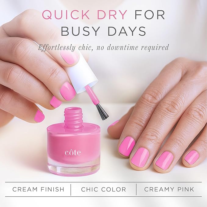Cote Beauty’s Blush & Bashful Pink Nail Polish, Sophisticated, Smooth & Creamy Finish, Long Lasting Nail Polish, Vegan & Cruelty-Free, Salon-Quality Finish with Effortless Application, 0.27 Fl Oz
