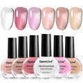 Jelly Nail Polish Set 6 Colors White Pale Red Soft Pink Natural Nude Pale Purple Fresh Pink Purple All Seasons Neutral Color Quick Dry Nail Polish Set for Women Salon DIY Nail Art
